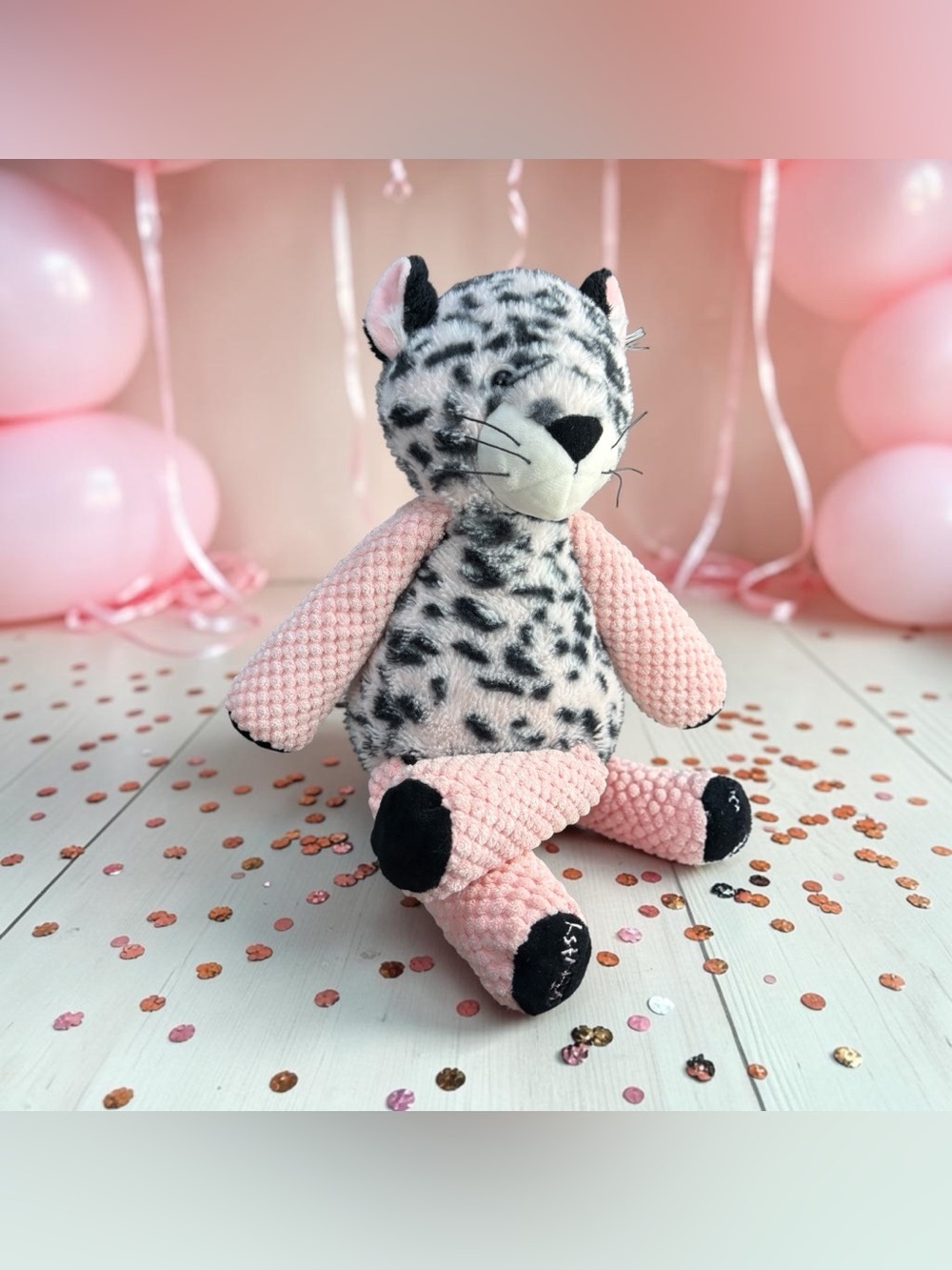 Scentsy Buddy Priya Cheetah Pink Black Plush Stuffed Animal Print Breast Cancer